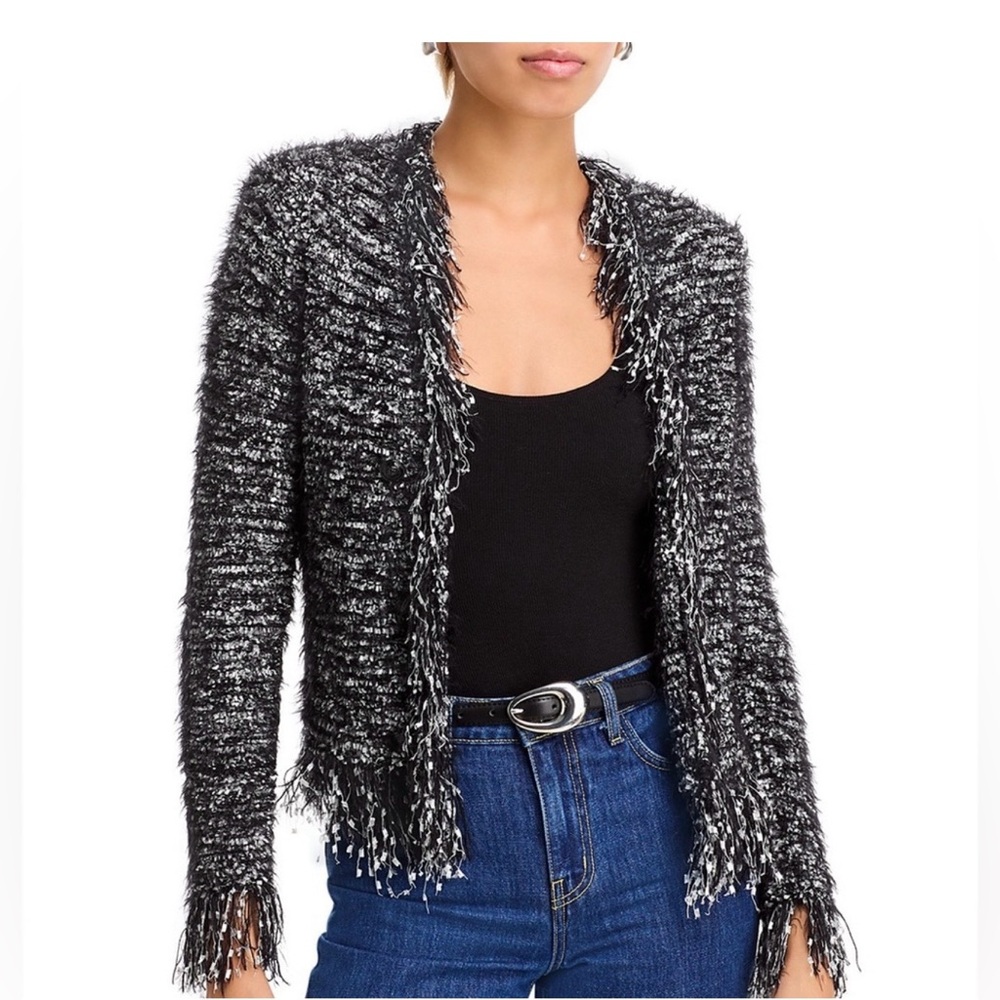 L’AGENCE Azure Fringe Cardigan Blazer Size S NWT